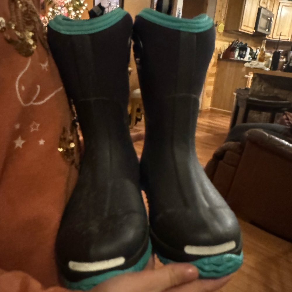 Women's Black and Teal Boots